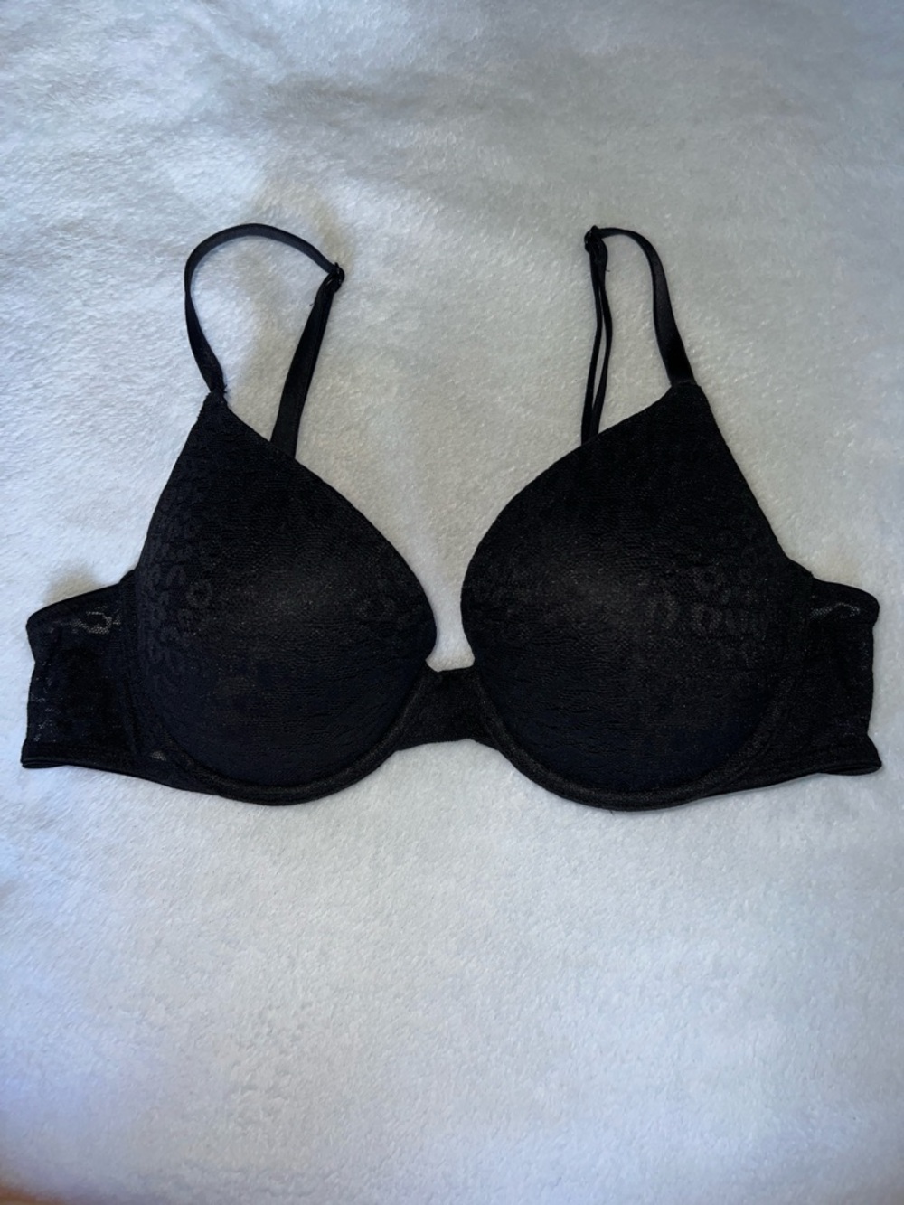 PINK Victoria's Secret Black Lace Contour Push-Up Bra